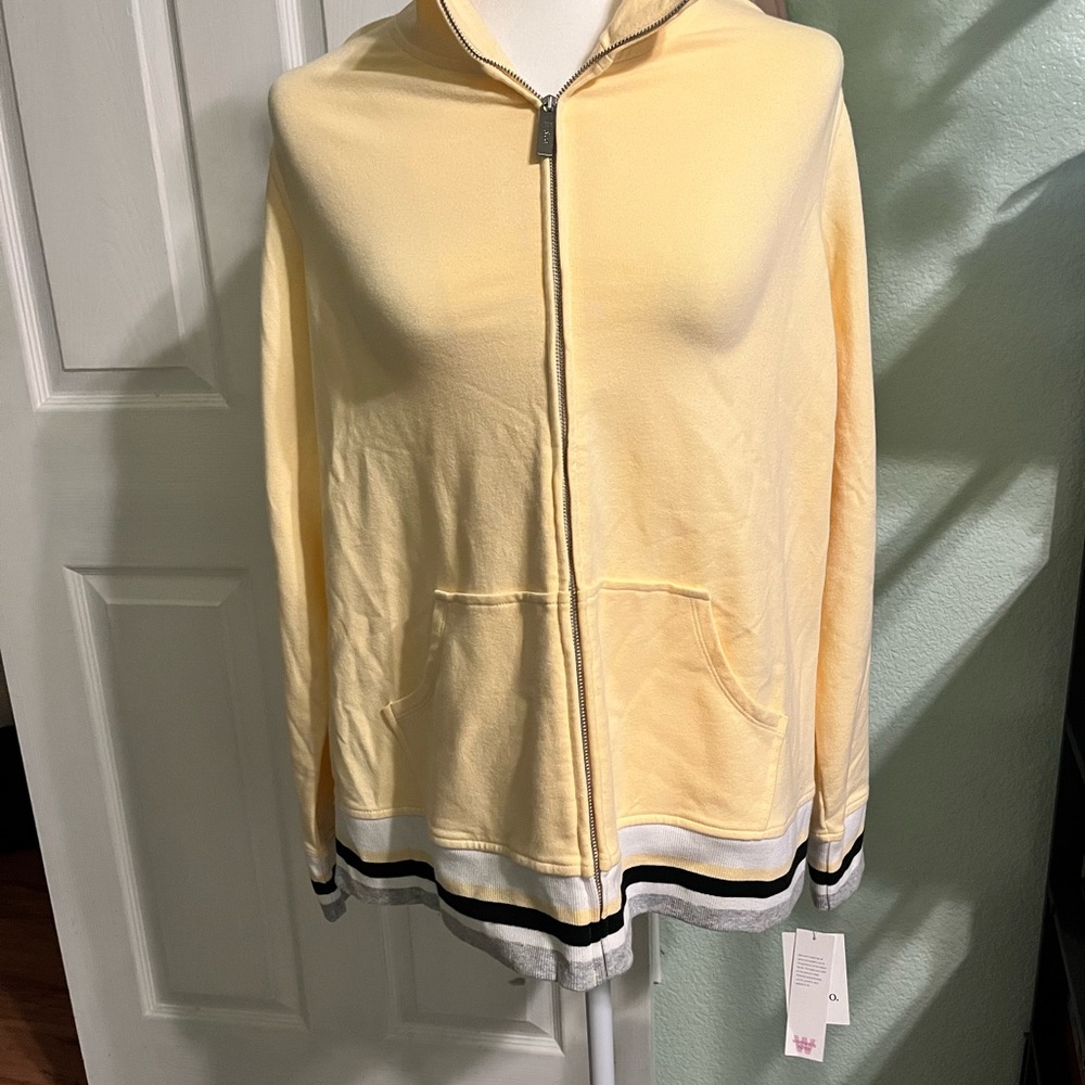 liz & co. Yellow Zip-Up Hoodie